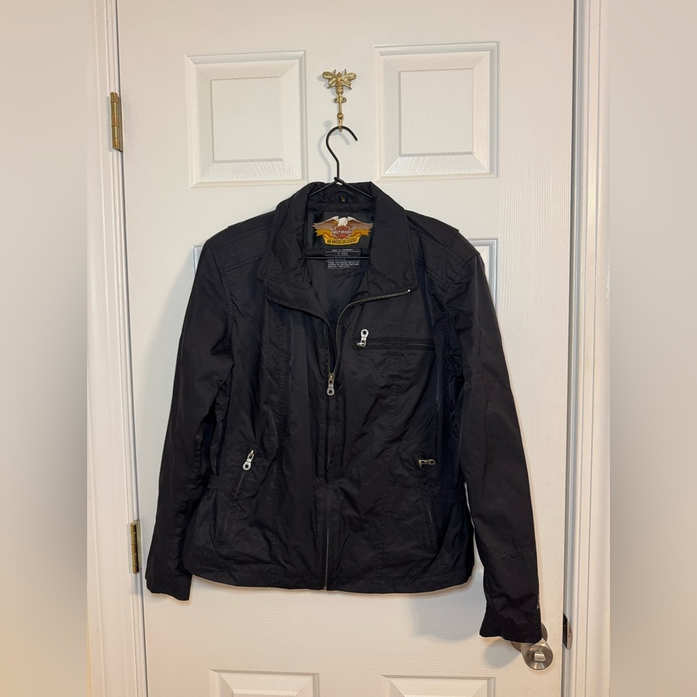 Harley Davidson Jacket Women’s Size Large Back Wings Motorcycle Biker